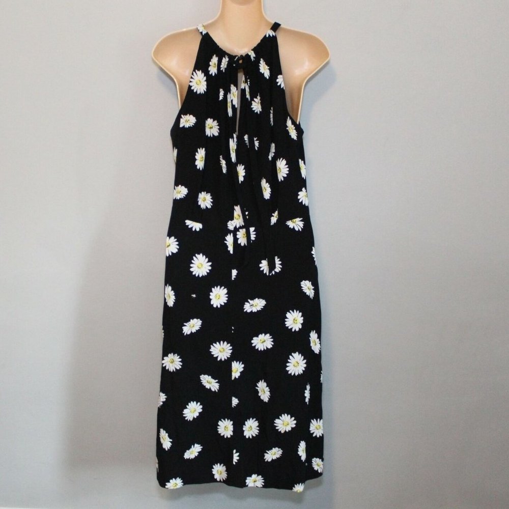 Kate Spade Daisy Print Halter Dress Black Yellow White Women's Size 10 H11549 - Picture 6 of 11